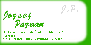jozsef pazman business card